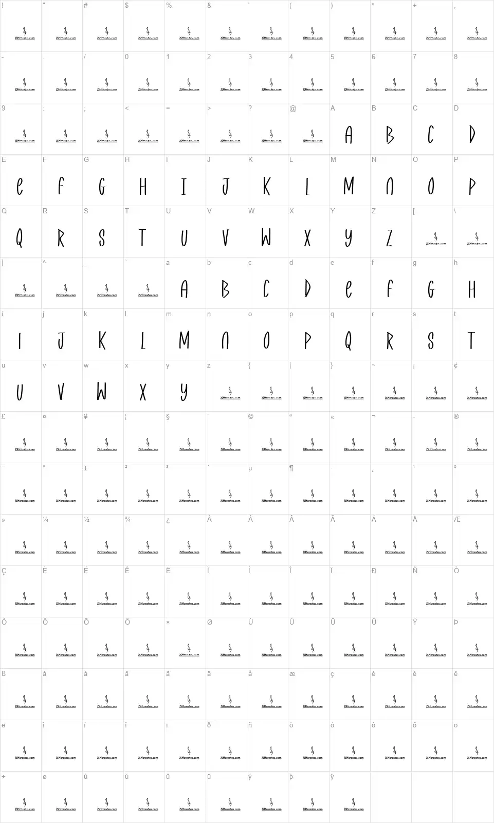 Beer Festivalfont character map
