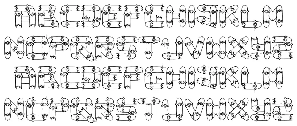 Broken Skate deckfont specimens