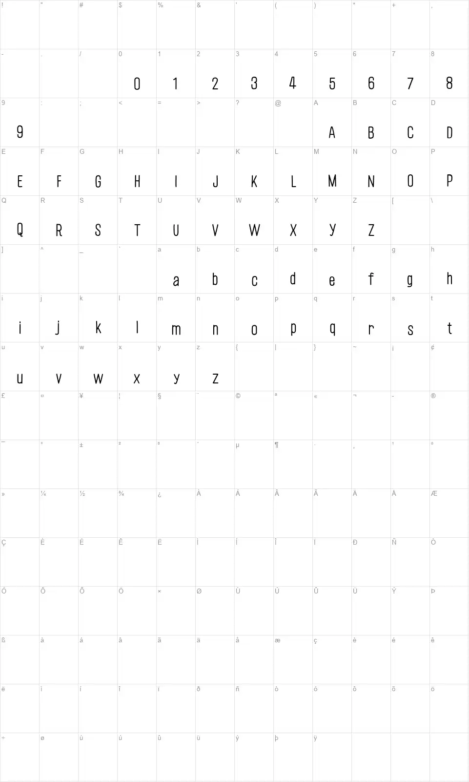 CF La belle Helene Pfont character map