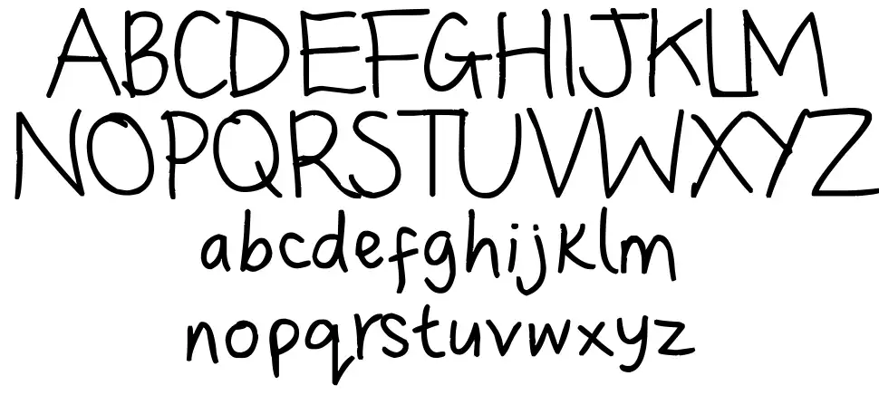 Dina's Handwritingfont specimens