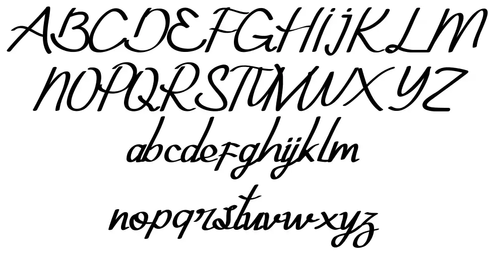 Exninja Caligraphyfont specimens