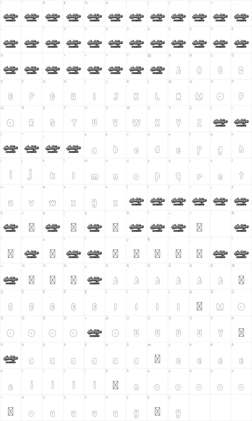 Get Donutsfont character map