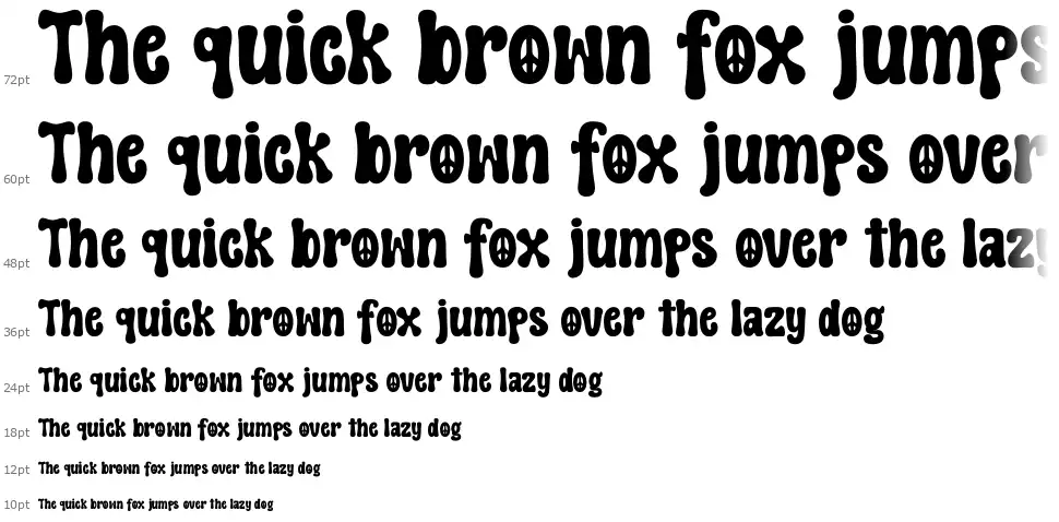 Hippie Groovyfont waterfall