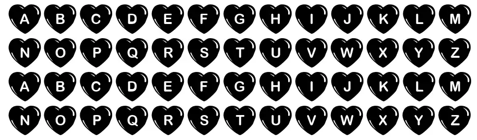 JLR Simple Heartsfont specimens