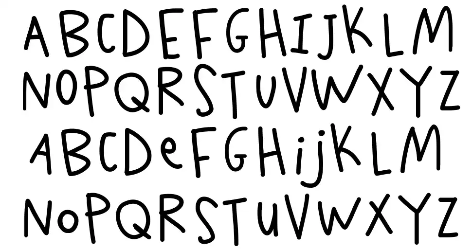 K26 Scribble Scrawlfont specimens