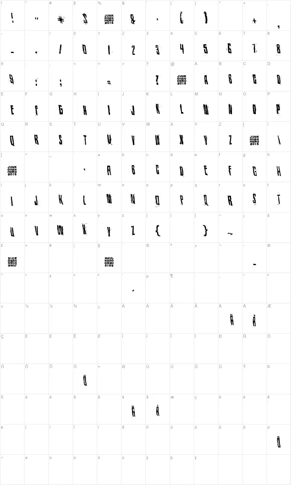 Kiss me my darling, kiss mefont character map