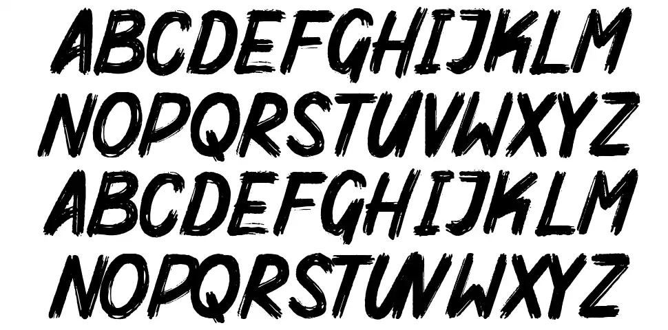 Mighty Brushfont specimens