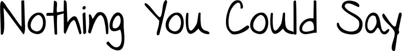 Nothing You Could Say