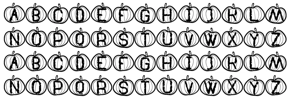 Pumpkin Halloween Stfont specimens
