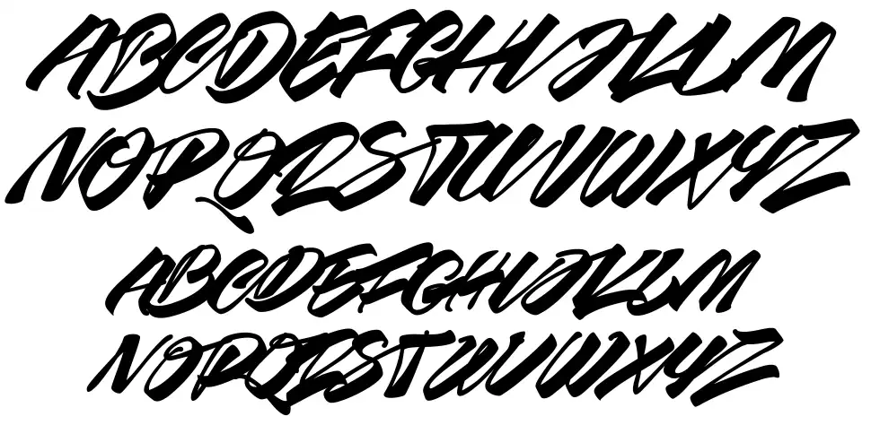 Race Fever Brushfont specimens