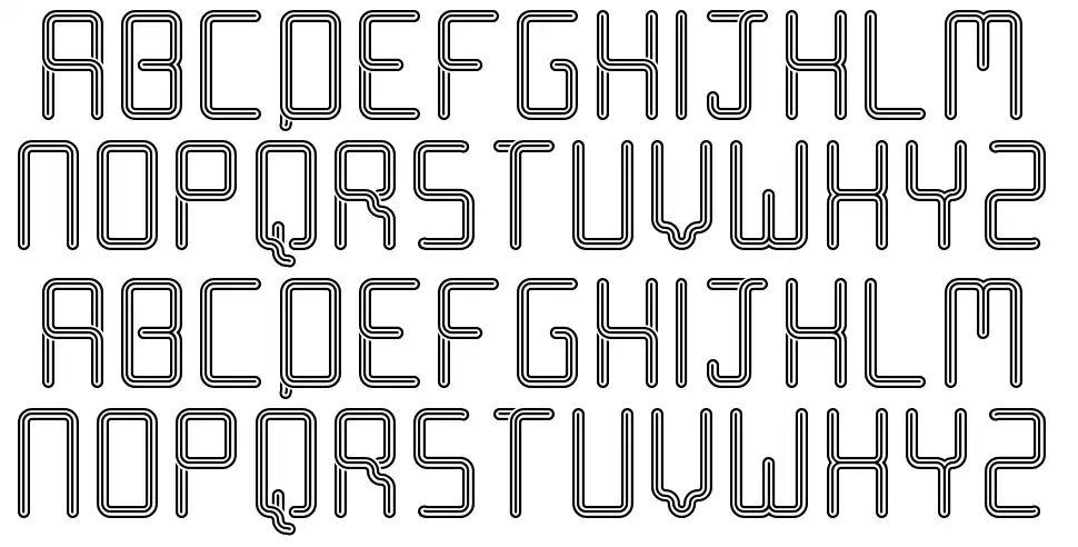 Racetrack Stencilfont specimens