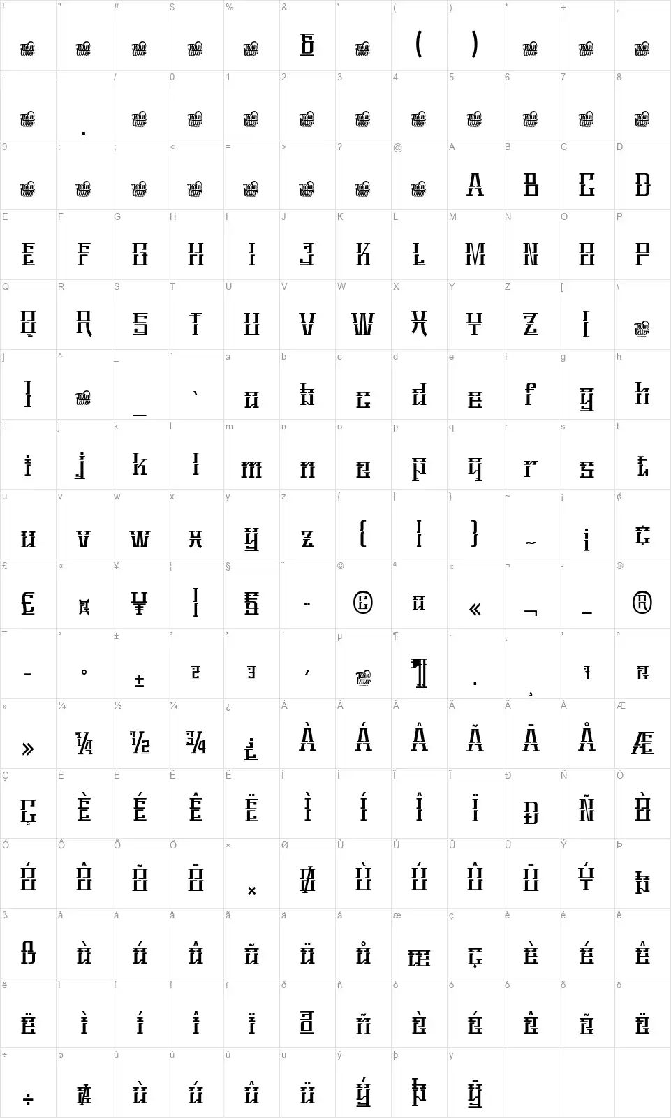 Remeeqfont character map