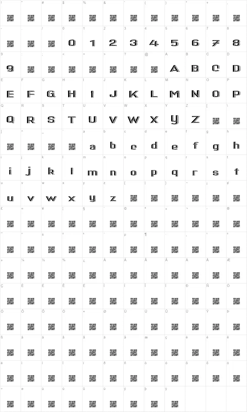 Salty Beachfont character map