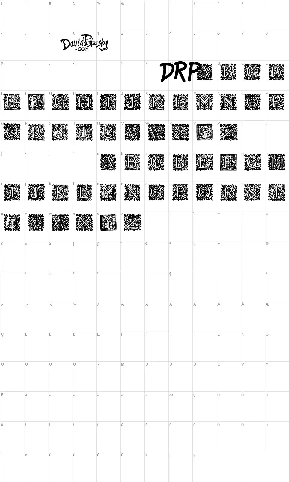 Shakespeare To Be Or Not To Befont character map