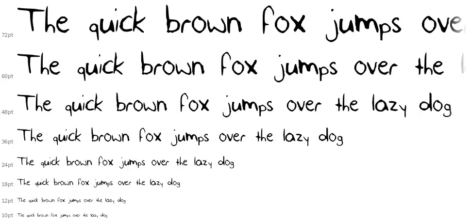 SLF Handwritingfont waterfall