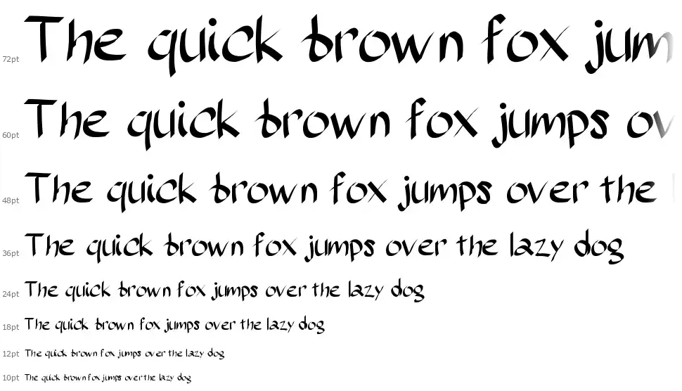 Sunday Scriptfont waterfall