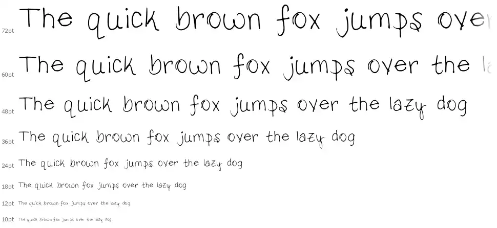 Tara's Handwritingfont waterfall
