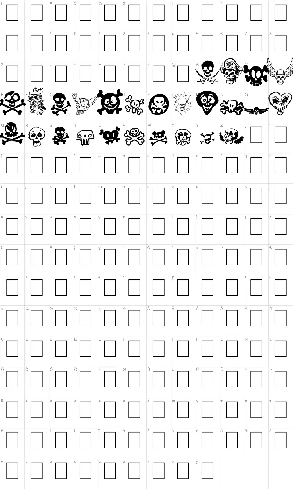 Tet de morfont character map