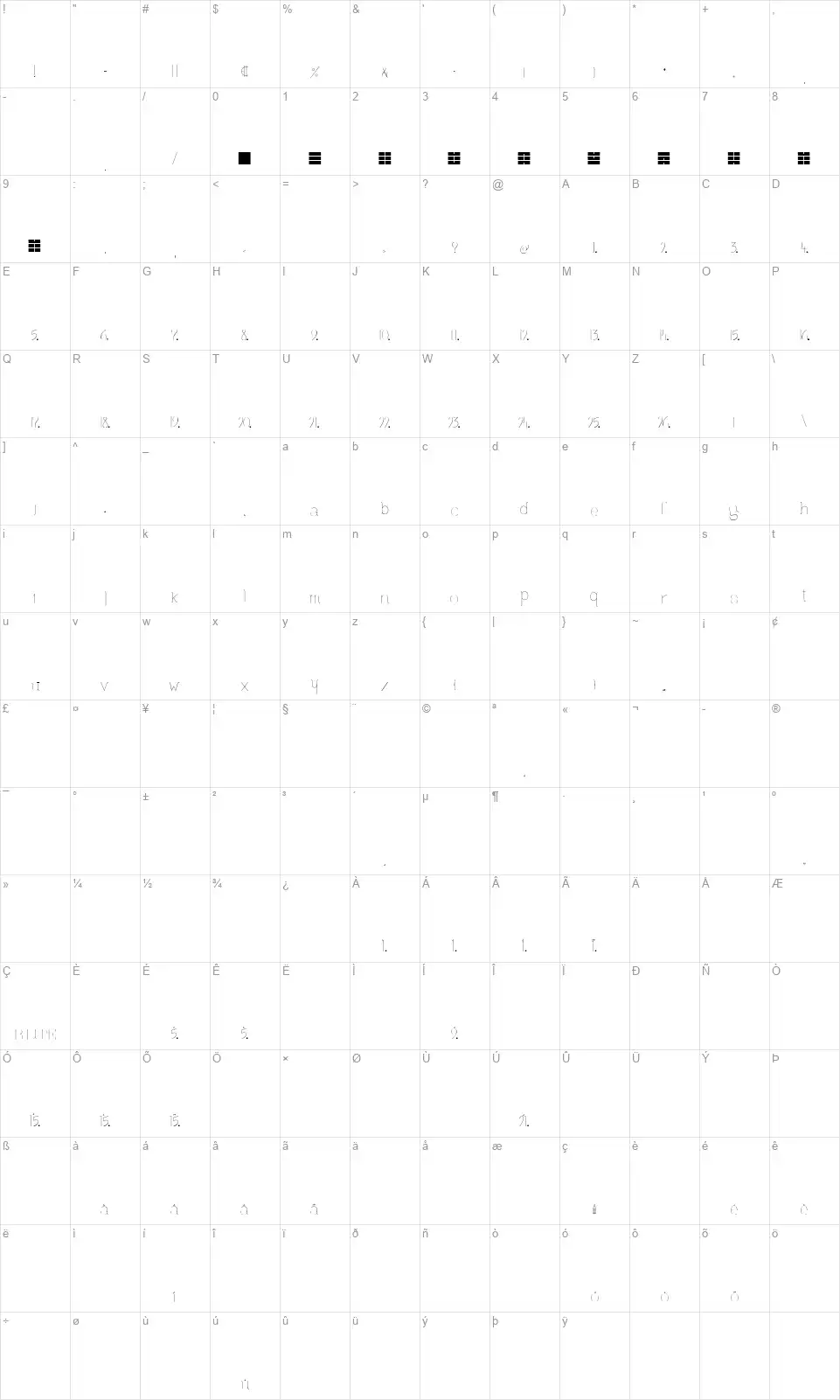 To whom it may concern typefont character map