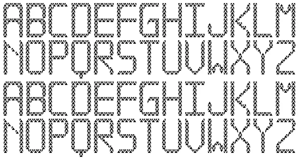 Triangled TFBfont specimens