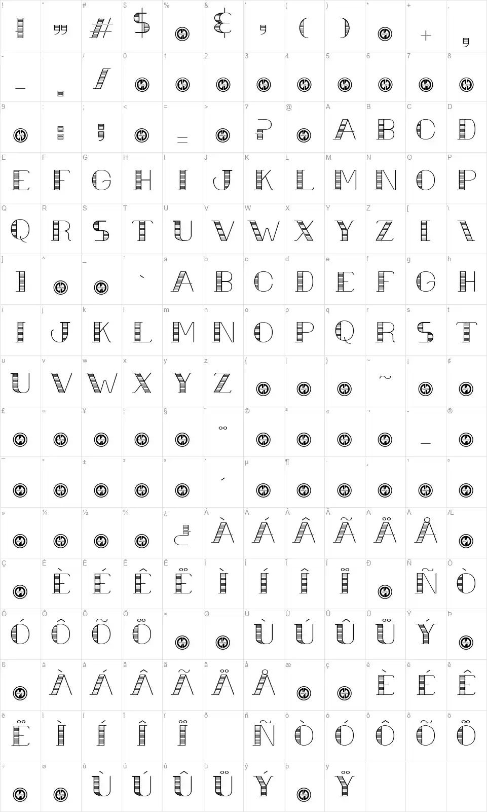 Urbane Cuisinefont character map