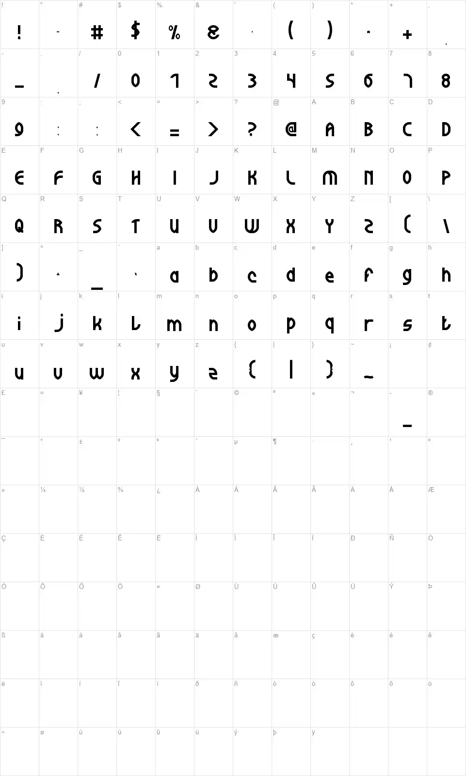 Wijaya Freshfont character map