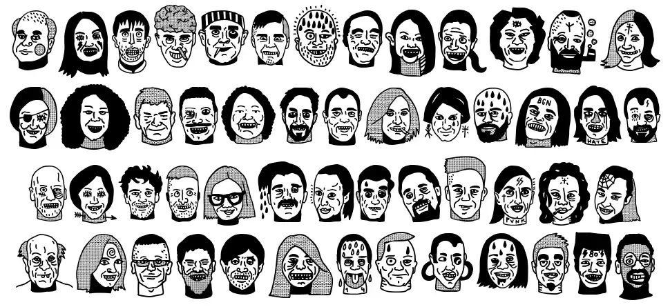Woodcutter People Faces Vol.2font specimens