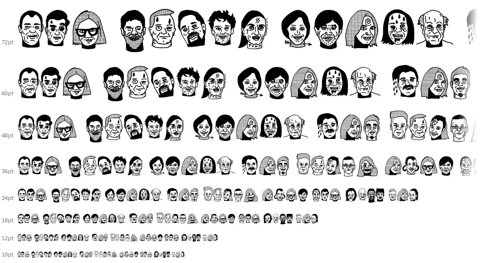 Woodcutter People Faces Vol.2font waterfall